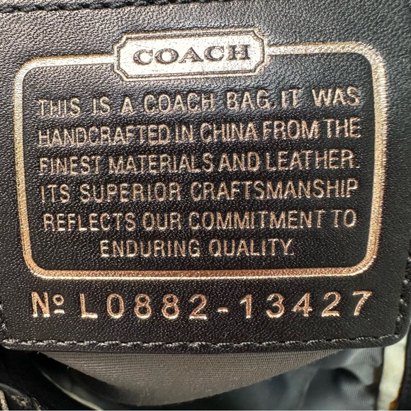 Coach Parker Opt Art Signature Canvas Hobo Bag Black Leather Vintage Y2K - Picture 11 of 11